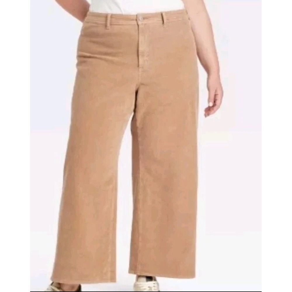Universal Thread High-Rise Sailor Wide Leg Corduroy Pants Camel Brown Size 6 NWT